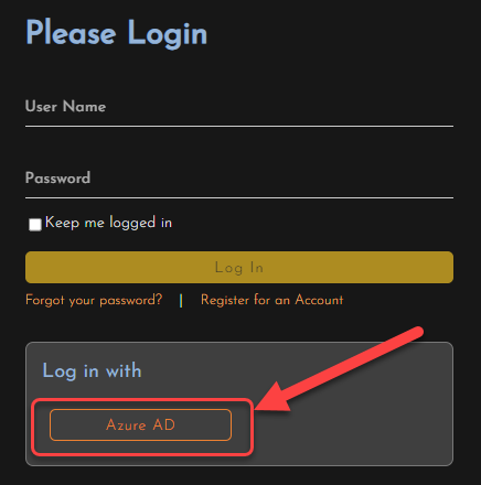 user administration login provider details page for AzureAD