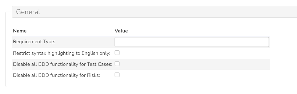 product settings