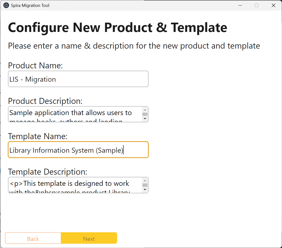 name the new product and template
