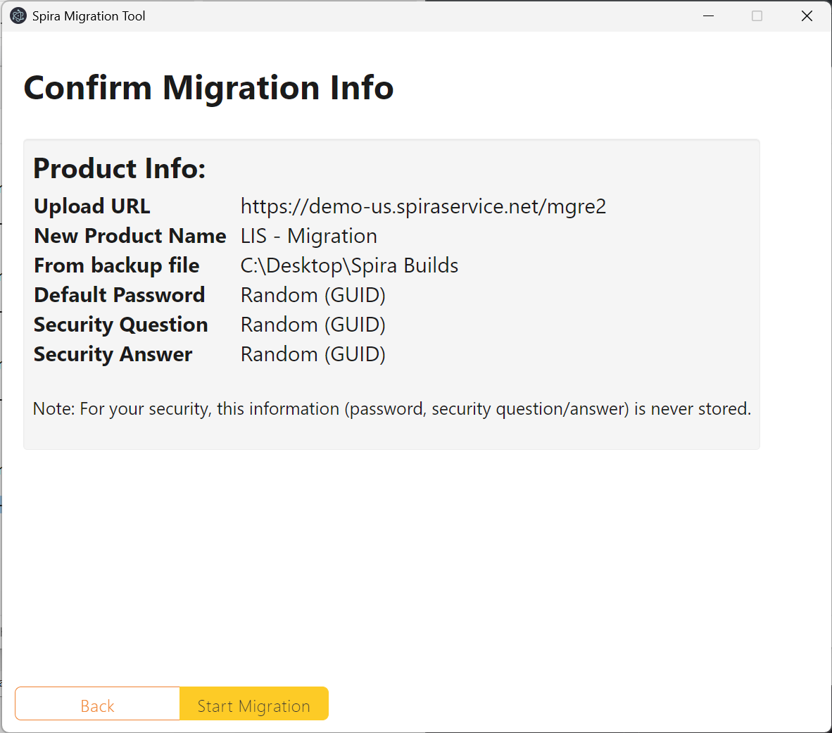 confirm migration
