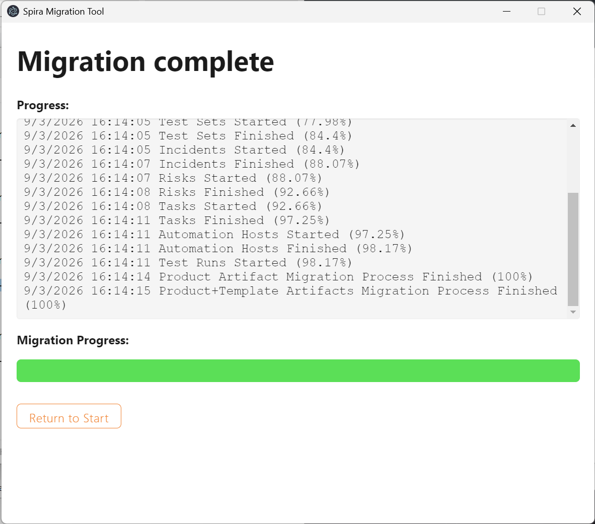 migration complete