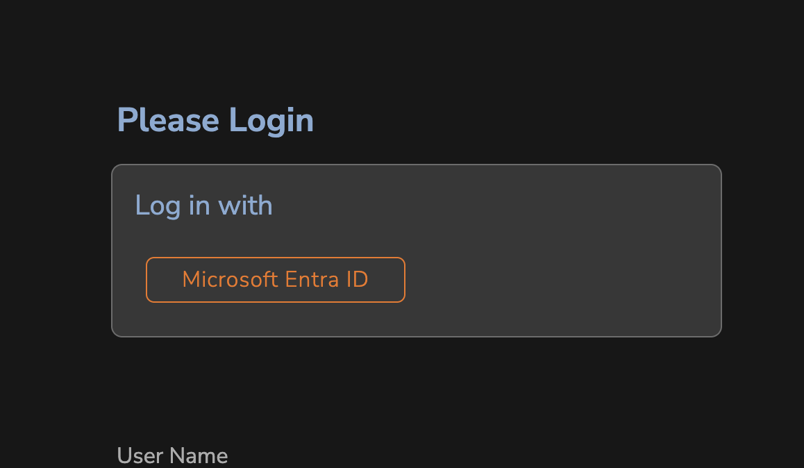 user administration login provider details page for EntraID (former Azure AD)