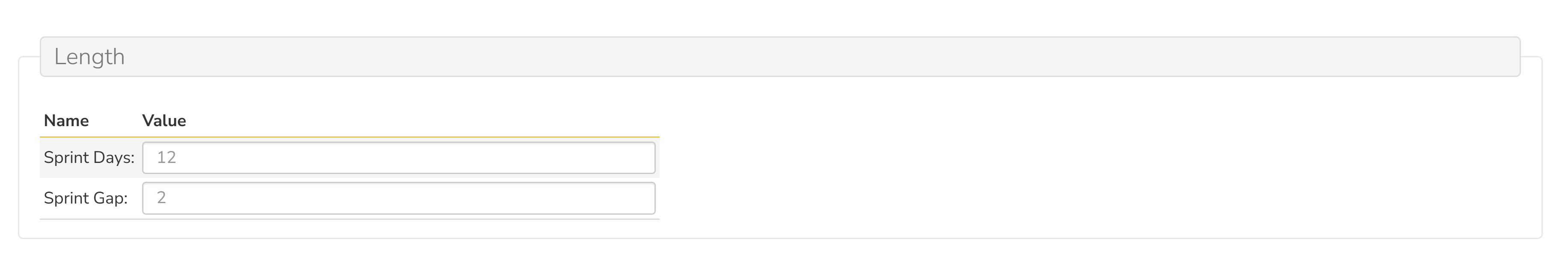 product settings page