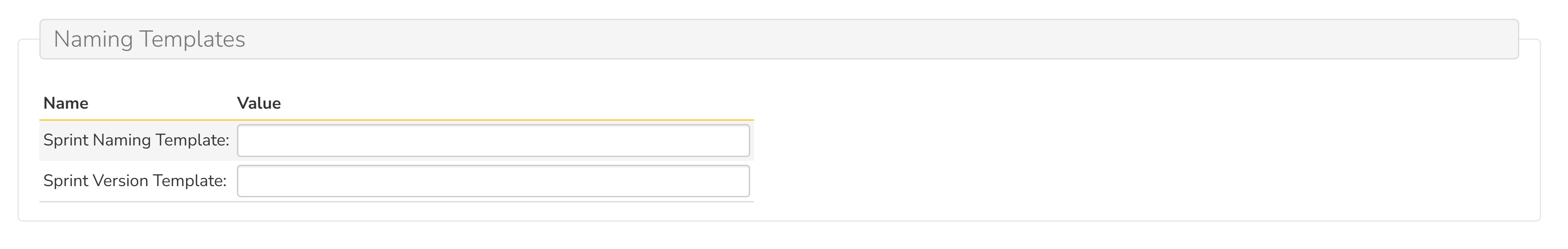 product settings page