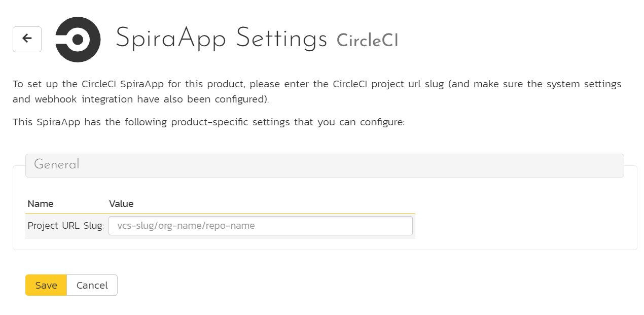 product settings page