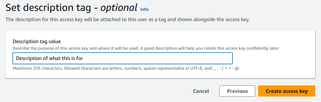 AWS Access Key Creation