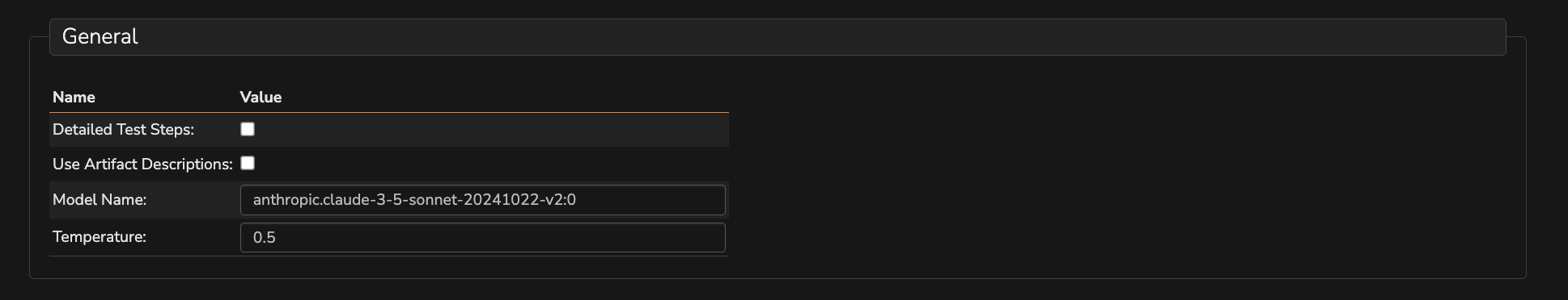 product general settings