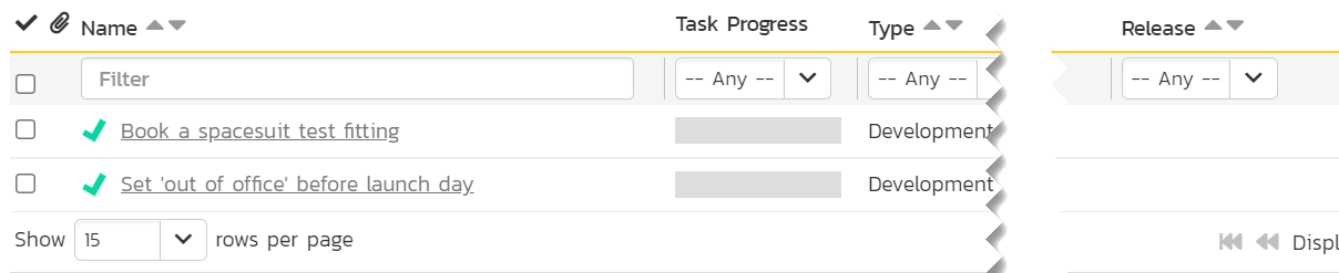 task list with 2 tasks